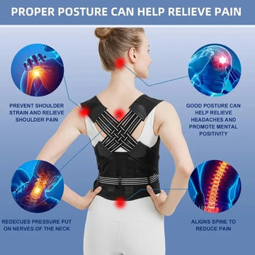 Back and Shoulder Posture Corrector - Lumbar support for gym, rehabilitation, yoga, and everyday use